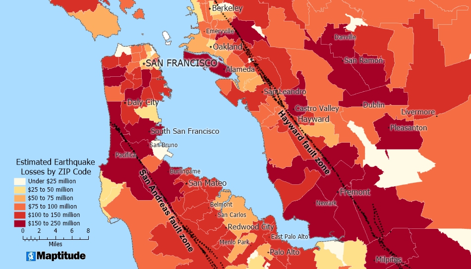 Maptitude insurance underwriting map