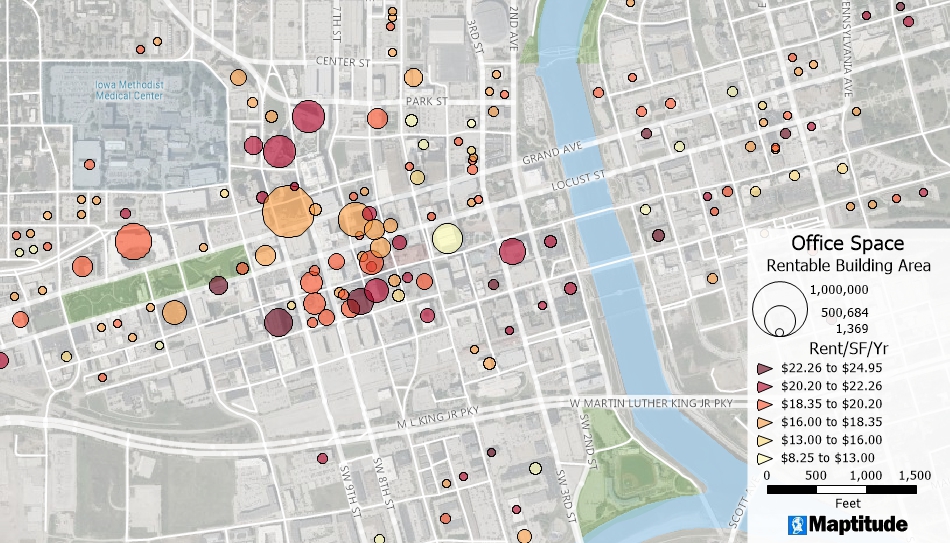 Maptitude map with aerial image