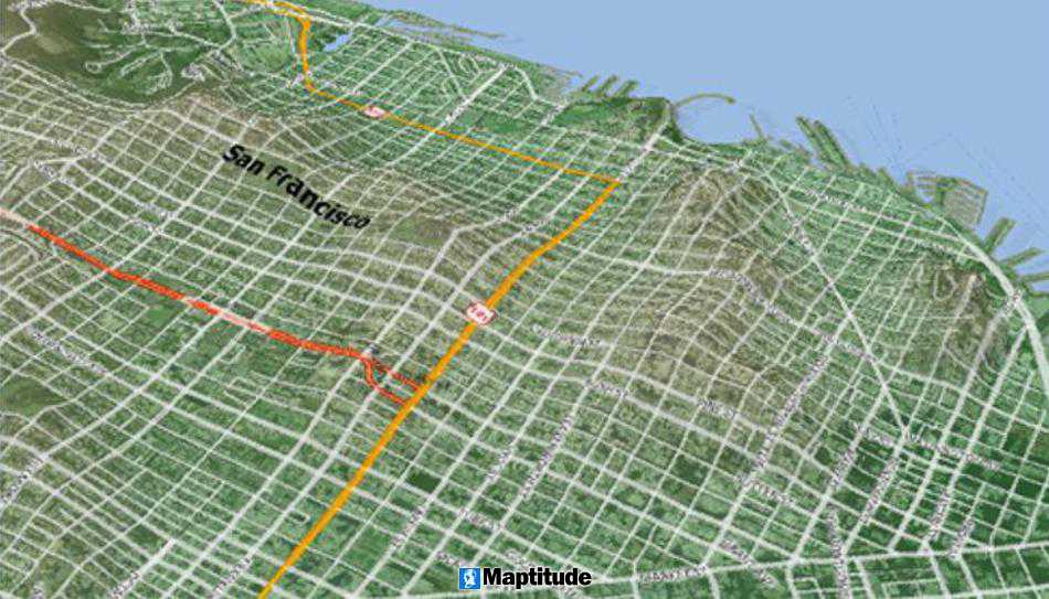 Maptitude 3-D surface map