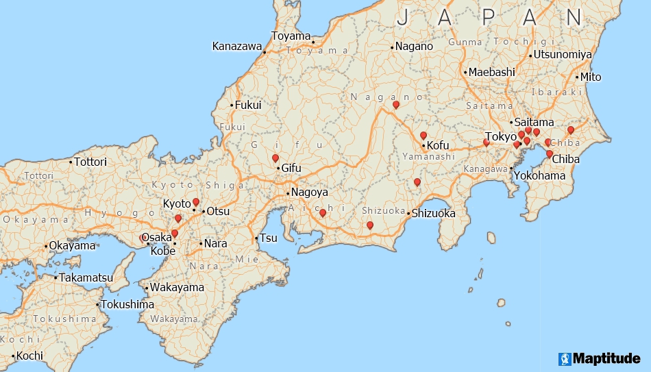 Maptitude map for locating anywhere in the world