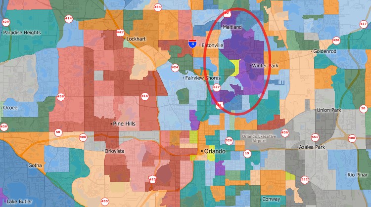 Find locations with desirable demographics with Maptitude market analysis mapping software
