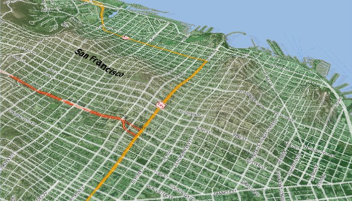 What is a DEM/DEM definition: 3D map based on a DEM created with Maptitude map software