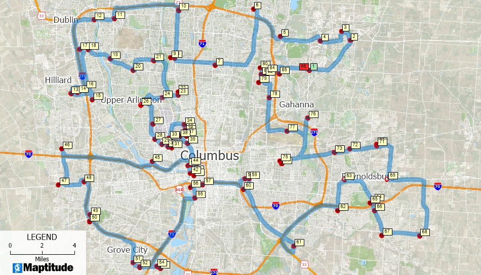 Maptitude unlimited route optimization software