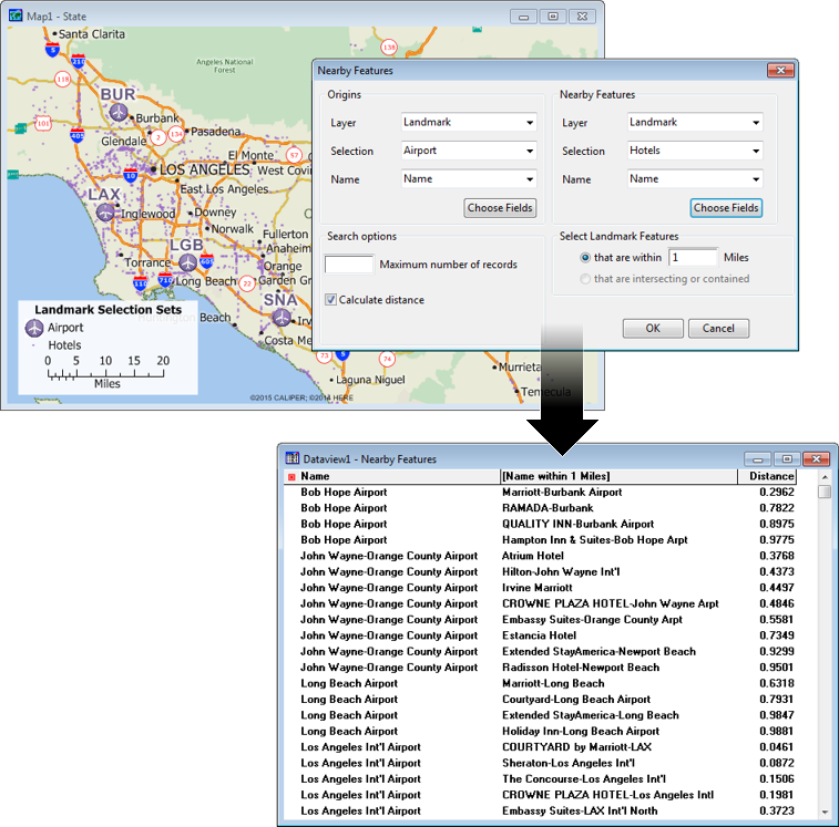 Nearby Features Add-in Example