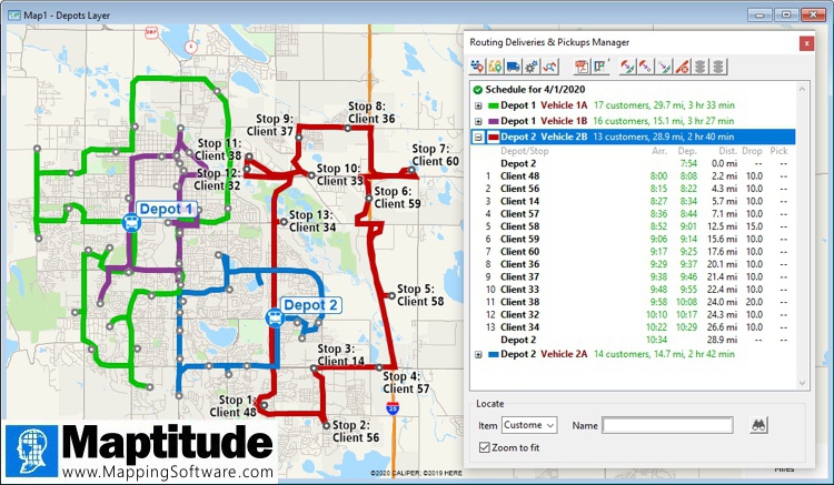 Maptitude mapping software routing and logistics RouteSavvy replacement