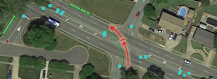 TransModeler two-way stop-controlled intersection