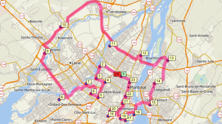 Transportation routing software map