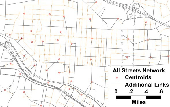 TransCAD Triangle all-streets network