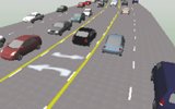 Center two-way left turn lane simulation