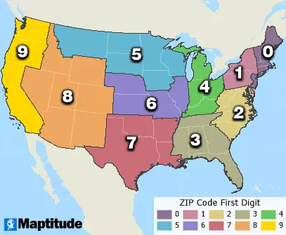 What is the first digit of a ZIP Code for?