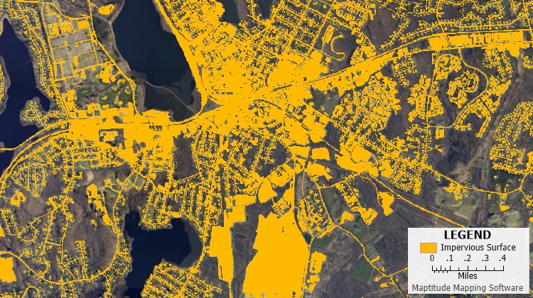 What is remote sensing - map of impervious surfaces derived from remote sensing