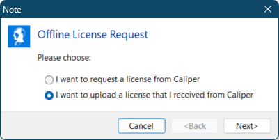 Offline license request upload