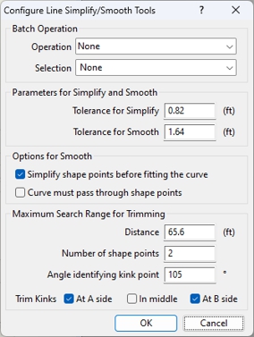 Configure Line Simplify/Smooth Tools