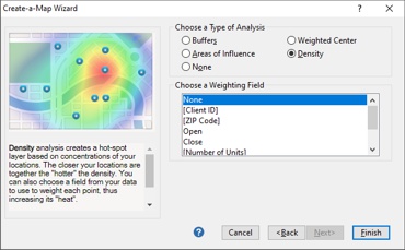Create-a-Map Wizard Density Grid/Heat Map options