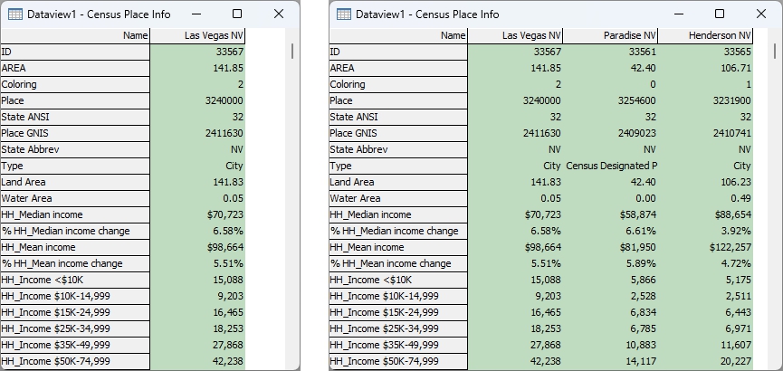 Info windows showing census data