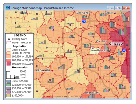 Chicago store zone map with