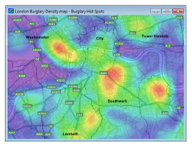 London burglary density heatmap