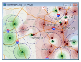 Site analysis map with data