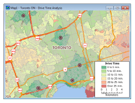 Toronto drive time map
