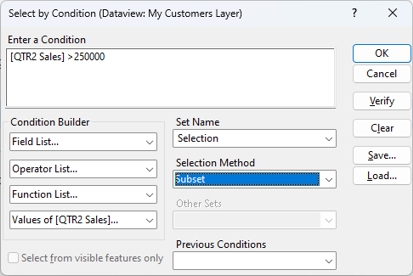Select by Condition dialog box