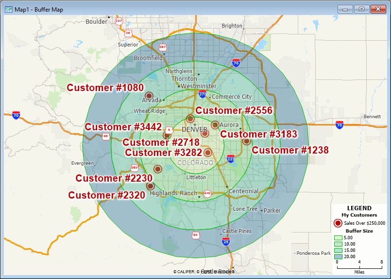 Buffer map with customer points