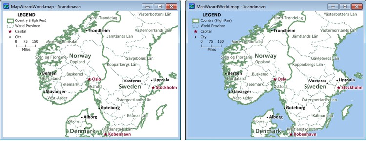Map background style comparison