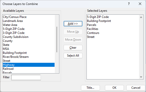 Choose Layers to Combine dialog box