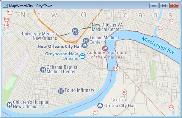 Map with customized labels that have been moved, rotated, or displayed with callout lines pointing to the features