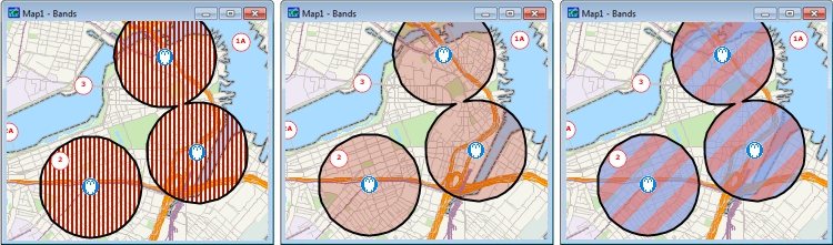 Area layers with different fill styles
