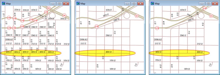 Map showing duplicate label options