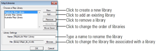 Map Libraries dialog box