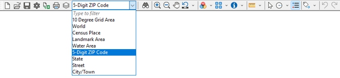 Layer drop-down list on toolbar