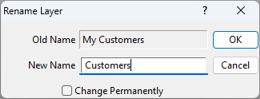 Rename Layer dialog box