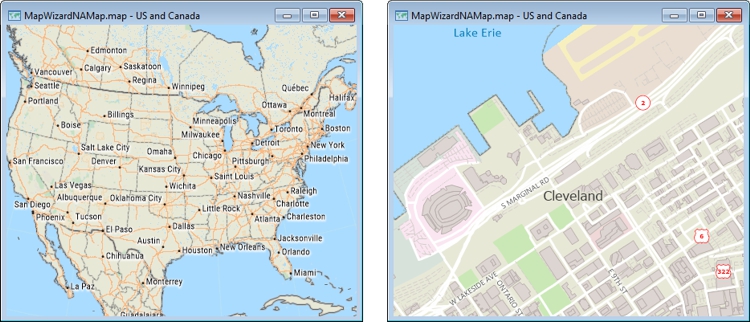 Comparison of small and large scale maps