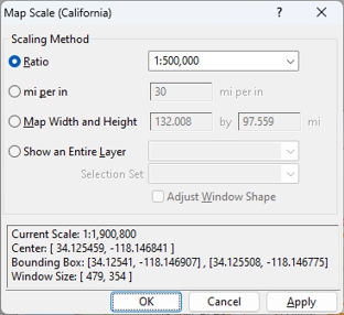 Map Scale dialog box