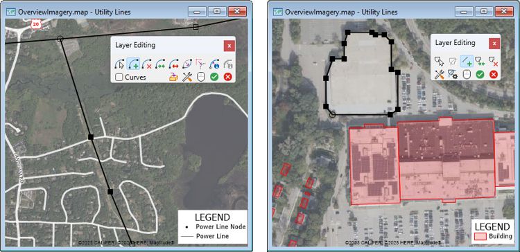 Maps with imagery background for editing features