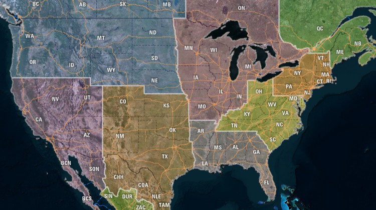 United States map with imagery background