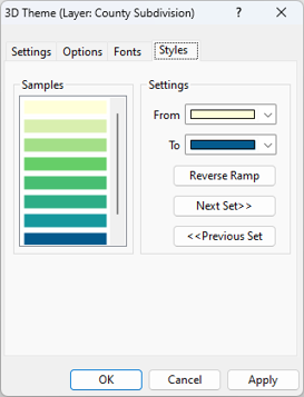 3D Theme Styles dialog