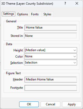 3D Theme settings dialog
