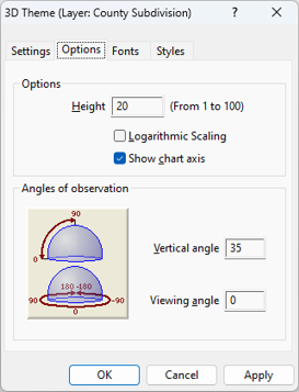 3D Theme options dialog