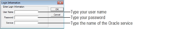 Login Information dialog box