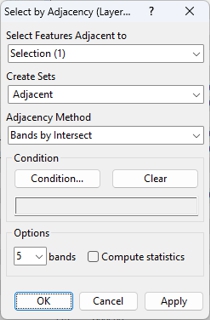 Select by Adjacency dialog box