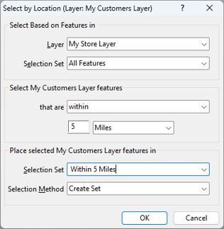 Select by location dialog box