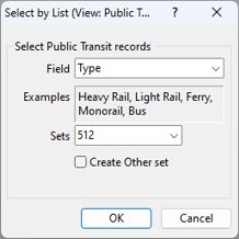 Select by List dialog box