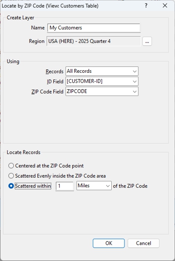 Locate by ZIP Code dialog box