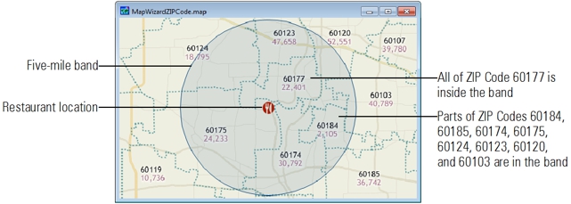 Map showing ZIP Code overlay
