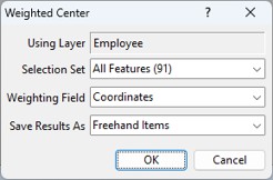 Weighted Center dialog box