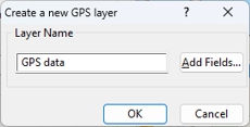 Create new GPS layer dialog box