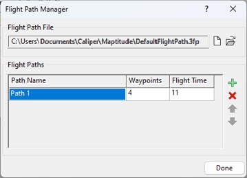 Flight Path Manager dialog box