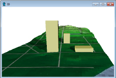 3D view with footprint prisms